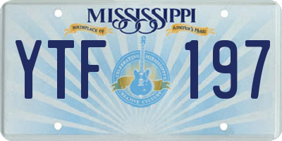 MS license plate YTF197
