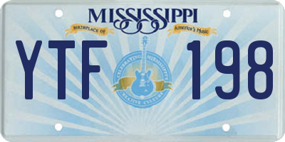 MS license plate YTF198