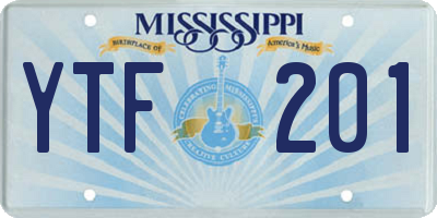 MS license plate YTF201