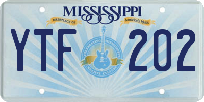 MS license plate YTF202