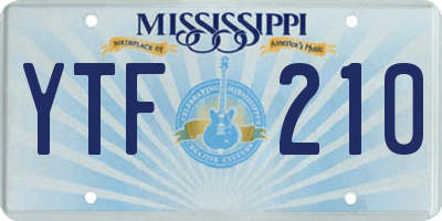 MS license plate YTF210
