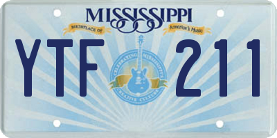 MS license plate YTF211
