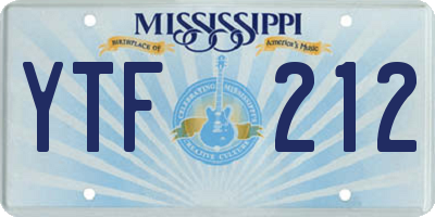 MS license plate YTF212
