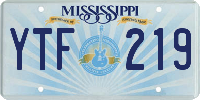 MS license plate YTF219