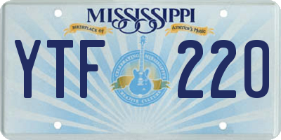 MS license plate YTF220