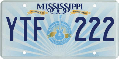 MS license plate YTF222