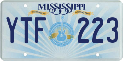 MS license plate YTF223