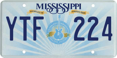 MS license plate YTF224