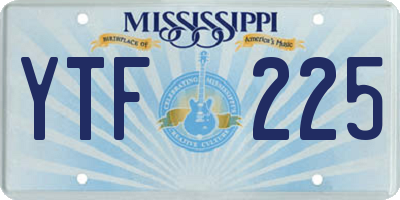 MS license plate YTF225