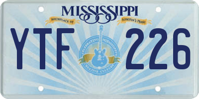 MS license plate YTF226