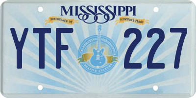 MS license plate YTF227