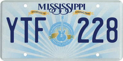 MS license plate YTF228