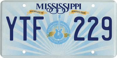 MS license plate YTF229