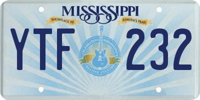 MS license plate YTF232
