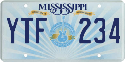 MS license plate YTF234
