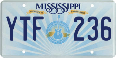 MS license plate YTF236