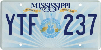 MS license plate YTF237