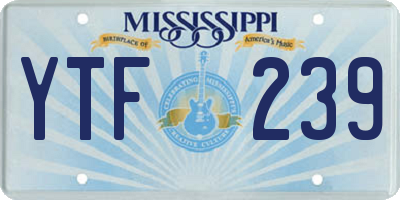 MS license plate YTF239