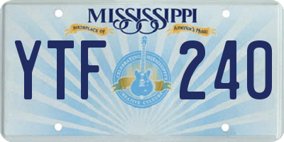 MS license plate YTF240