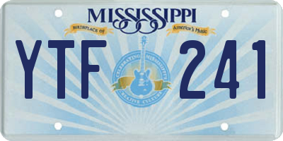 MS license plate YTF241