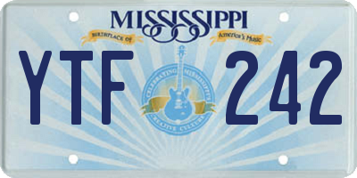 MS license plate YTF242