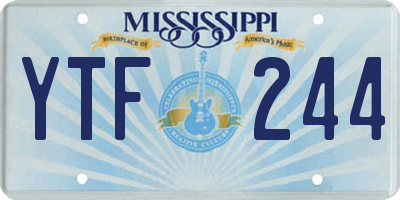 MS license plate YTF244