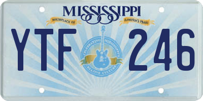 MS license plate YTF246