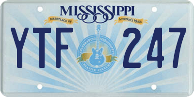 MS license plate YTF247