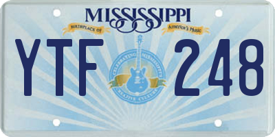 MS license plate YTF248