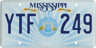 MS license plate YTF249