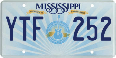 MS license plate YTF252