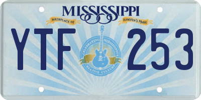MS license plate YTF253