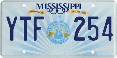 MS license plate YTF254