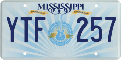MS license plate YTF257