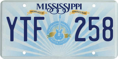 MS license plate YTF258