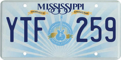 MS license plate YTF259