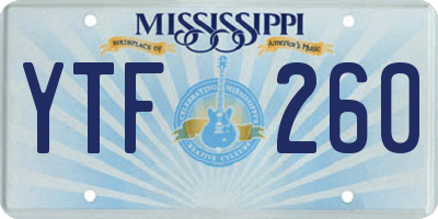 MS license plate YTF260