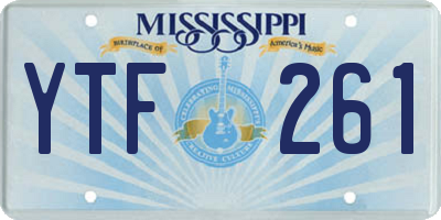 MS license plate YTF261