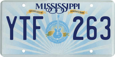 MS license plate YTF263