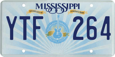 MS license plate YTF264