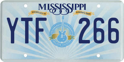 MS license plate YTF266