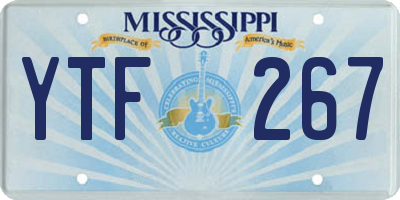 MS license plate YTF267