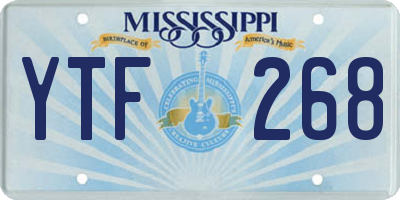 MS license plate YTF268