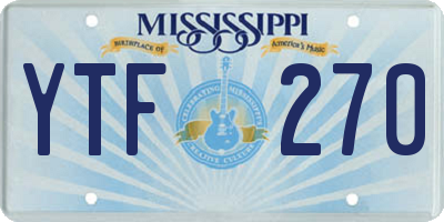 MS license plate YTF270