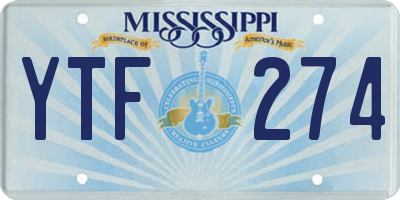 MS license plate YTF274