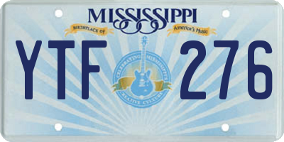 MS license plate YTF276