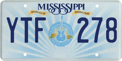 MS license plate YTF278