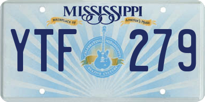 MS license plate YTF279