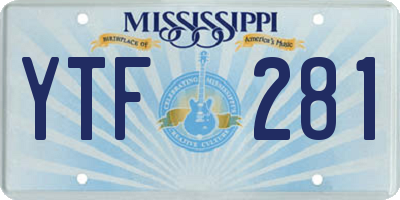 MS license plate YTF281