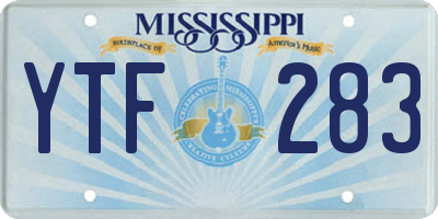 MS license plate YTF283